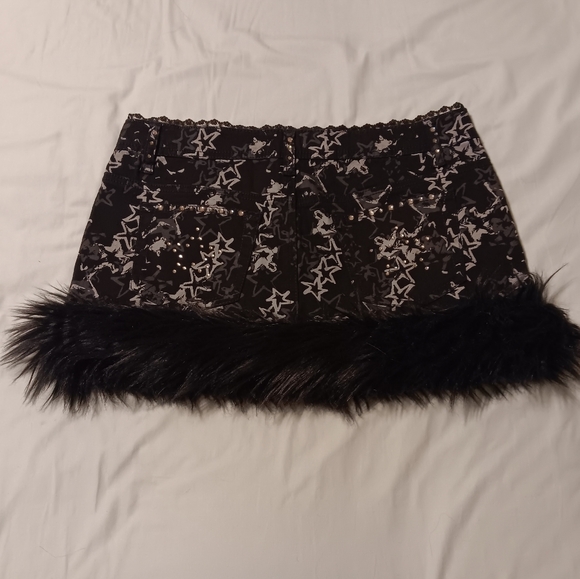 Custom Y2K Vanilla Star fur mini skirt - Picture 7 of 8